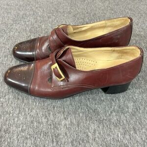 Vintage Roberto Capucci Leather Shoes Women's 9.5 2 A Loafers Heel Made In Italy